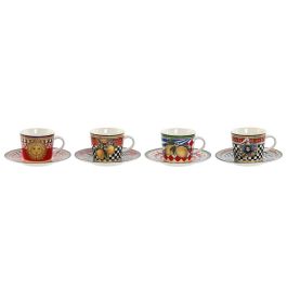 Taza Set Plato Moderno DKD Home Decor Rojo Amarillo 12.5 x 1.5 x 12.5 cm (4 Unidades) Precio: 20.50000029. SKU: B1HEGBQN72