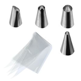 Secret Of Gourmet Kit 20 unid. manga pastelera desechable blanca + 4 boquillas acero inoxidable