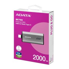 Adata SC750 Disco Duro Externo SSD 2TB USB 3.2 Gen2 Hasta 1050 MB/s Gris