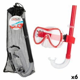 Gafas de Buceo con Tubo AquaSport Negro Rojo (6 Unidades) Precio: 56.50000015. SKU: B1KJ9S6VYL