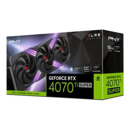 PNY - Tarjeta gráfica - GeForce RTX 4070 Ti SUPER 16GB XLR8 Gaming VERTO EPIC-X RGB Overclocked Triple Fan DLSS 3