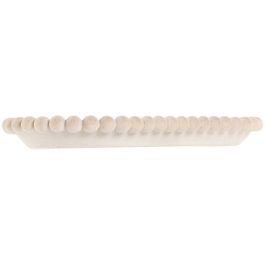 DKD Home Decor Bandeja Decoración Scandi Resina Simil travertino Beige 13x2.5x24.5 cm (4 Unidades)