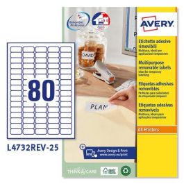 Etiquetas Adh.Impr.Avery A4 Blanca C.Romos Removible Caja 25H 35,6X16,9 Mm 2.000 Uds.(L4732Rev) Precio: 17.69000035. SKU: B16P7EJZPR