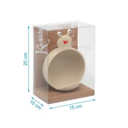 KioKids Cuenco de Silicona para Bebés Antideslizante con Ventosa Diseño Caracol Beige | Apto Microondas y Lavavajillas +6 Meses