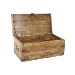 DKD Home Decor Baúl Colonial Natural Madera Maciza Acacia 79x39x34 cm Hecho a Mano