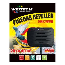 Weitech Ahuyentador Sonoro Especial para Palomas y Aves, Control de Plagas para Exterior