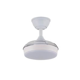 Cristalrecord Hornet Ventilador de Techo LED 3CCT Aspas Retráctiles Motor DC 32W 3195lm Ø56cm Silencioso con Mando Blanco