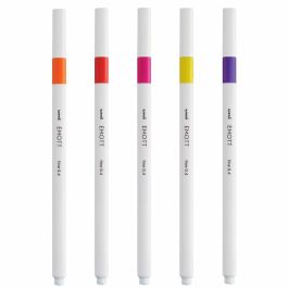 Uni-Ball Emott Rotuladores de Escritura y Dibujo, Estuche 5 Ud, Colores Pasión: Naranja Oscuro, Bermellón, Rosa, Limón y Fucsia Uni-Ball Emott Rotuladores de Escritura y Dibujo, Estuche 5 Ud, Colores Pasión: Naranja Oscuro, Bermellón, Rosa, Limón y Fucsia