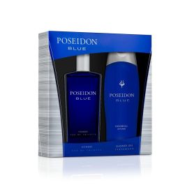 Poseidon Blue Estuche Cofre Regalo para Hombre con Eau de Toilette 100 ml y Gel de Ducha 250 ml Amaderado Cítrico