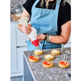 BIRKMANN BIR4026883410879 Manga pastelera Easy Baking de Tela con 6 boquillas y 1 adaptador para repostería