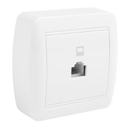 Solera Toma de teléfono RJ45 Cat5e Superficie Mural mur88u - Blanco