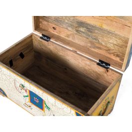 GINER Y COLOMER Baúl de Madera de Mango Pintado a Mano Multicolor 60x33x36 cm