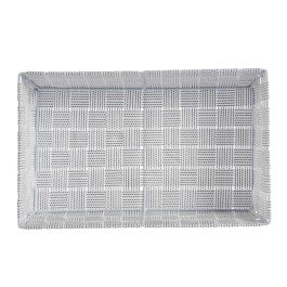 Kipit Cesta Tela Rectangular Blanca 34 x 21 x 8.5 cm sin Asas Poliester 3.8 l (Set de 18)