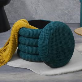 Home Deco Factory Puf Almacenaje Atom Azul d.37 cm; h.42 cm