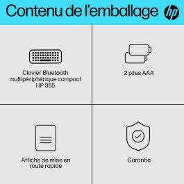 HP 355 Teclado Inalámbrico Compacto Multi-Dispositivo para PC, Portátil, Tablet y Smartphone con Conectividad Múltiple, ideal para Trabajo Híbrido