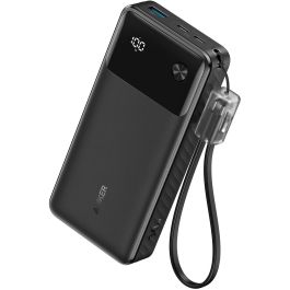 Anker A1384G11 PowerBank 20.000 mAh 30W Power Delivery 1x USB-A 2x USB-C con Cable USB-C negro