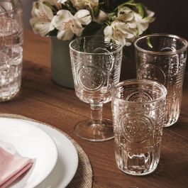 Bormioli Rocco Copa de Vidrio Romantic 32 cL Pack 6 Unidades Transparente con Relieve Apto Lavavajillas Fabricado en Italia