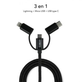 Cargador de Coche USB Universal + Cable USB-C Subblim SUB-CHG-4CC002 Negro 12 W