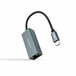 Nanocable 10.03.0406 Adaptador Conversor USB-C a RJ45 Ethernet Gigabit 1000 Mbps para PC Portátil Aluminio Gris 15 cm