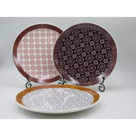DKD Home Decor Plato New Bone Árabe Granate Gris 25.5x25.5 cm Apto Microondas Lavavajillas Colección Greature 1 Pack 12 Surtido Precio: 44.4312. SKU: B135BFPPV8