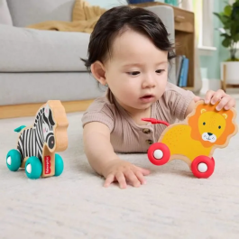Fisher-Price Animales de madera para empujar con forma de hueso - JFN19