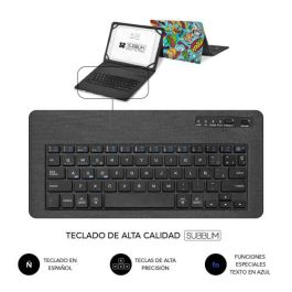 Teclado Bluetooth con Soporte para Tablet Subblim SUBKT5-BTTC20 Multicolor Qwerty Español