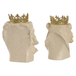 DKD Home Decor Figura Colonial Blanco Dorado 23 x 35 x 28 cm (2 Unidades)