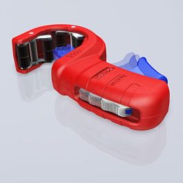 Knipex 90 23 01 BK Cortatubos para Plástico y Acero, Diámetro de Corte hasta 50 mm, Color Azul/Rojo