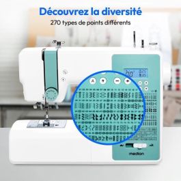 Máquina de coser digital - MEDION - SD 36 - 38W - 270 puntadas - 700 rpm - LED - Turquesa Máquina de coser digital - MEDION - SD 36 - 38W - 270 puntadas - 700 rpm - LED - Turquesa
