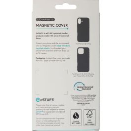 eSTUFF Funda de Cuero Magnética INFINITE VENICE para iPhone 16 Negra - 86% Plástico Reciclado