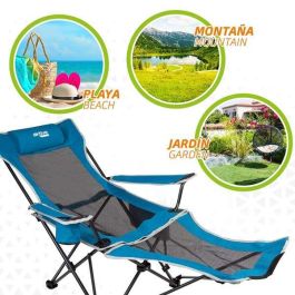 Tumbona camping poliester con almohada aktive 152x54x75cm Tumbona camping poliester con almohada aktive 152x54x75cm
