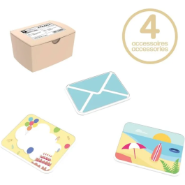 Smoby Buzón adaptado para casas Smoby, Fabricado en Francia, Material reciclado con 4 accesorios, A partir de 2 años - SMO3032168109292