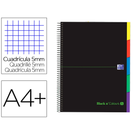 Oxford Cuaderno Espiral Ebook 5 Tapa Extradura DIN A4+ 100 Hojas Cuadricula 5 mm Black'n Colors Verde Precio: 36.90000028. SKU: B1AMKMYD2G