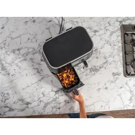 Ninja AF300EU Freidora de Aire 6 en 1 Dual Zone 7.6L, Cocina 2 Alimentos a la Vez, Max Crisp, Asar, Hornear, Deshidratar, Recalentar