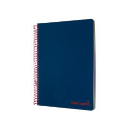 Cuaderno Espiral Liderpapel A5 Micro Wonder Tapa Plastico 120H 90 gr Cuadro 5 mm 5 Bandas 6 Taladros Color Azul Marino