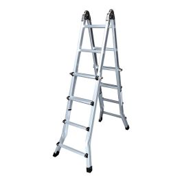 Escalera multifunción telescópica de aluminio 2 x 4+4 peldaños en131