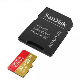 Tarjeta de Memoria SanDisk Extreme 32GB microSD HC UHS-I con Adaptador/ Clase 10/ 100MBs