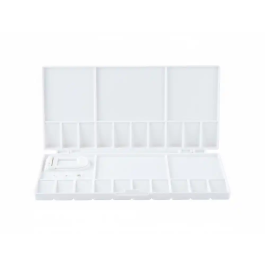 Liderpapel Paleta de Plástico para Pintura Plegable con Tapa y Agujero para Pulgar 20x10x1,8 cm