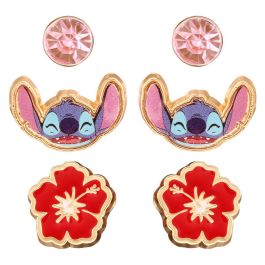 PEERS HARDY Set 3 Pares de Pendientes Disney Stitch esmaltado, floral y piedras rosas Precio: 12.68999963. SKU: B1BB583P6R