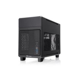 Thermaltake TR100 Caja Mini Tower PC Negra, Soporte SFX/SFX-L, Radiador hasta 280mm, Bahías 2.5" SSD/HDD