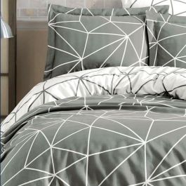 Juego de Cama 220x240 cm con 2 Fundas de Almohada 60x60 cm 100% Algodón Reforzado Gris - ASI8683743677573