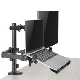 Ewent EW1519 Soporte de Escritorio Ergonómico para Monitor hasta 32" y Portátil 15.6" VESA 75x75 100x100 Negro