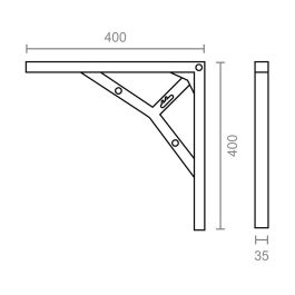 Escuadra 3 posiciones plm06 cromo brillo 400 x 400 mm Escuadra 3 posiciones plm06 cromo brillo 400 x 400 mm