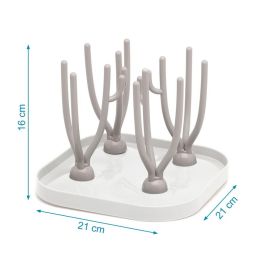 KioKids Escurre Biberones Desmontable Soporte de Secado para Biberones y Accesorios de Bebé Gris Compacto y Apto para Lavavajillas