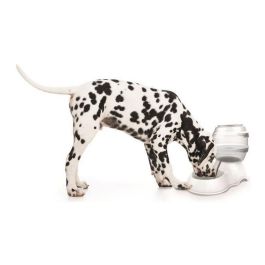 M-PETS Dispensador de Agua Cilíndrico de Plástico para Perros - 3500 ml - Blanco