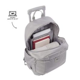 Totto Mochila Escolar con Ruedas MA03TKI003-23100-G78 Gris 27 Litros Compartimento PC 14" Refuerzo PVC