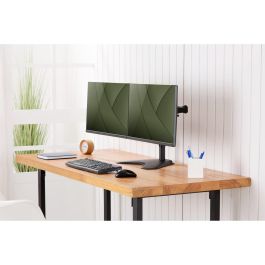 DIGITUS DA-90401 Soporte de escritorio para 2 Monitores de 15-32" hasta 8kg por pantalla, Stand Independiente, Negro