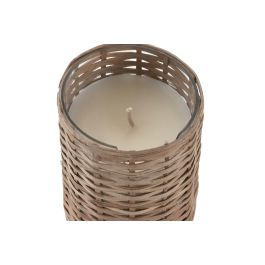 DKD Home Decor Vela Tropical Cera de Soja Cristal Ratán 7.5 x 10.5 x 7.5 cm (4 Unidades)