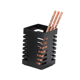 Q-connect Cubilete Portalapices Metal Negro Cuadrado 72x108 mm