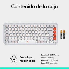 Logitech Teclado Pop Icon Keys Inalambrico, Personalizable, Doble Impresion Windows/Mac, Easy-Switch